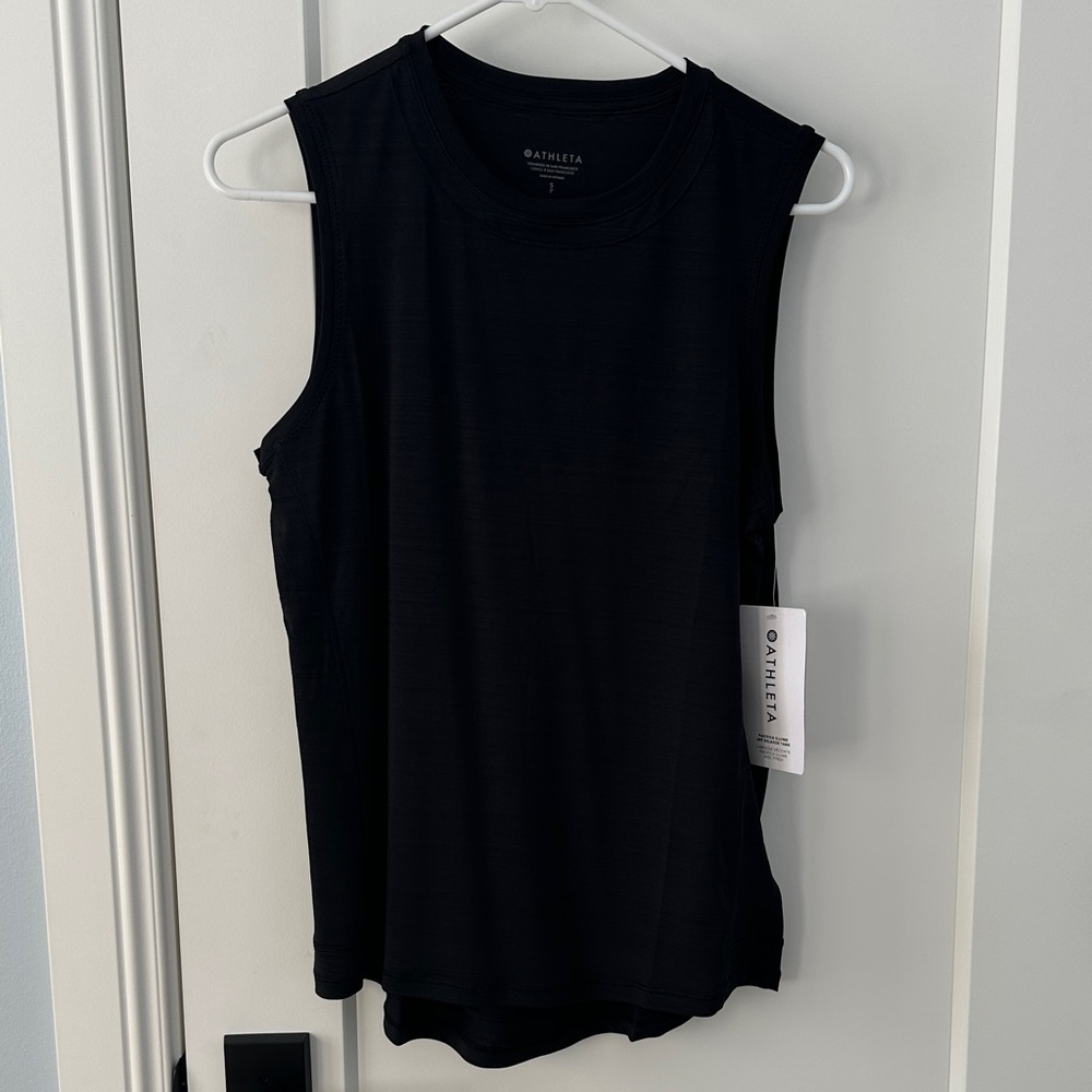NWT Athleta Pacifica Illume UPF Relaxed Black Tank, size S